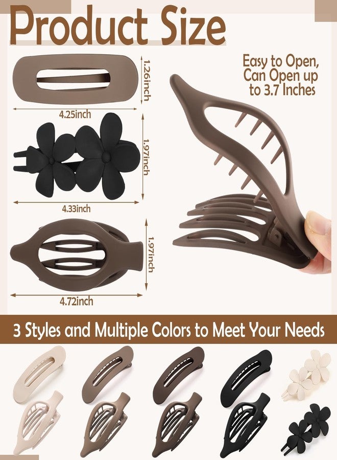 ProSuites 10 Pcs French Flat Hair Clips for Women - 3 Styles Non-slip Flat Claw Clips Matte Hair Claws for Thin Thick Hair - Image 2